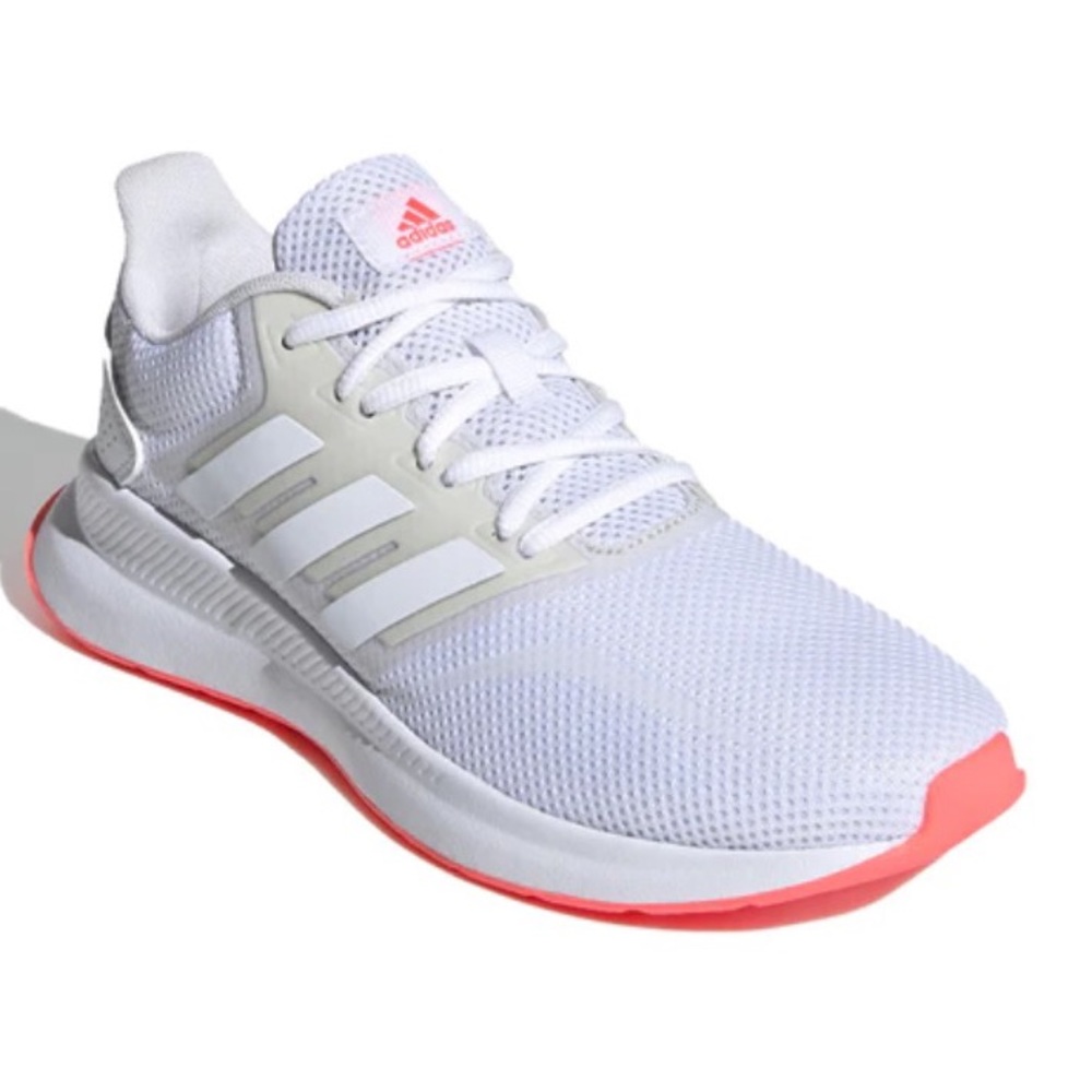 adidas neo Runfalcon White/Pink FW5142 running trainers sz 8.5 shoes